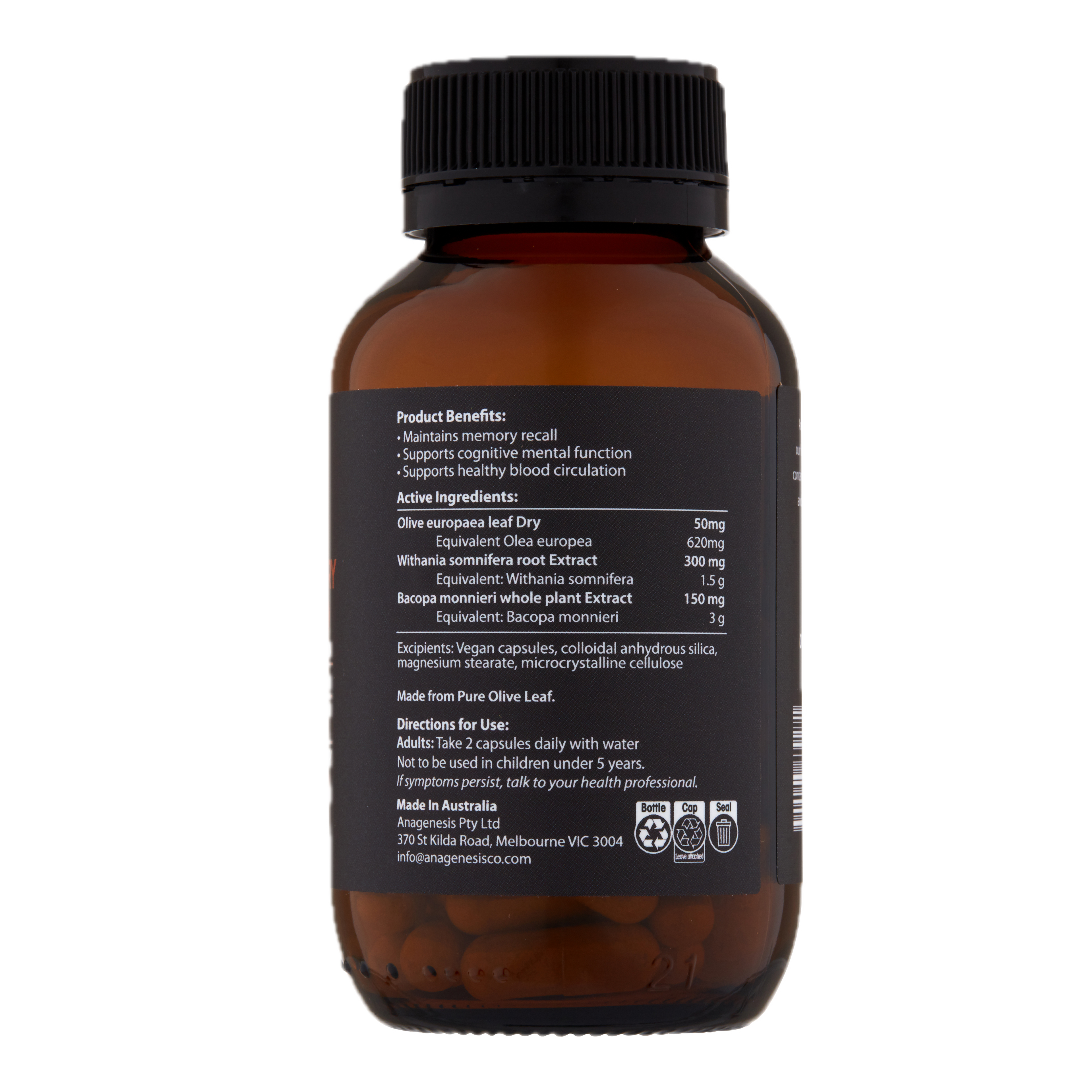 Anagenesis Olive Leaf + Cognitive + Memory 60 Capsules