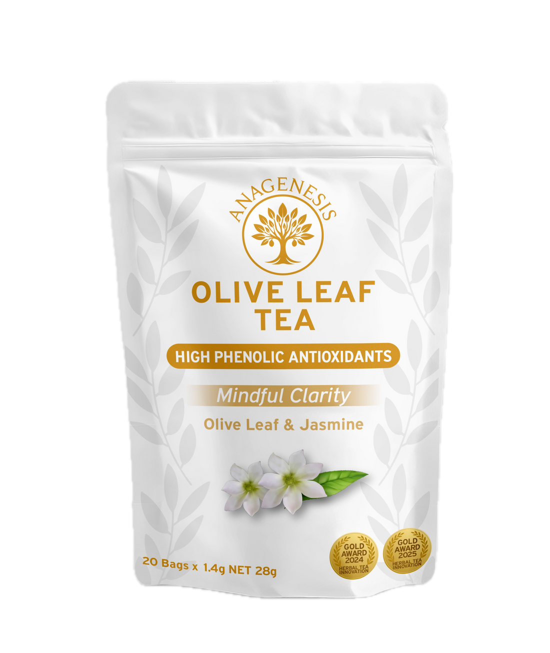 Anagenesis Olive Leaf Jasmine Green Tea Blend Bags 20 per Pouch