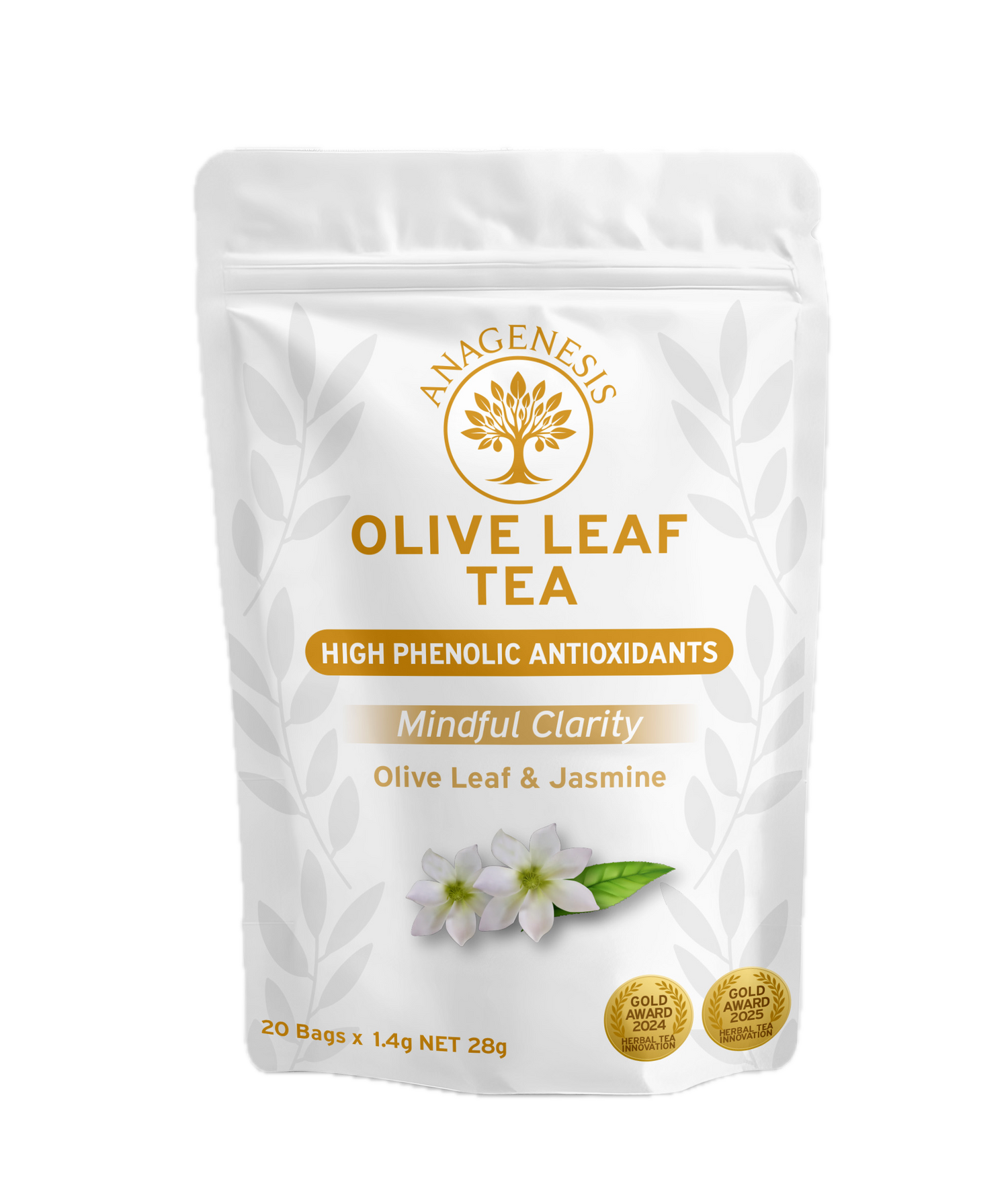 Anagenesis Olive Leaf Jasmine Green Tea Blend Bags 20 per Pouch
