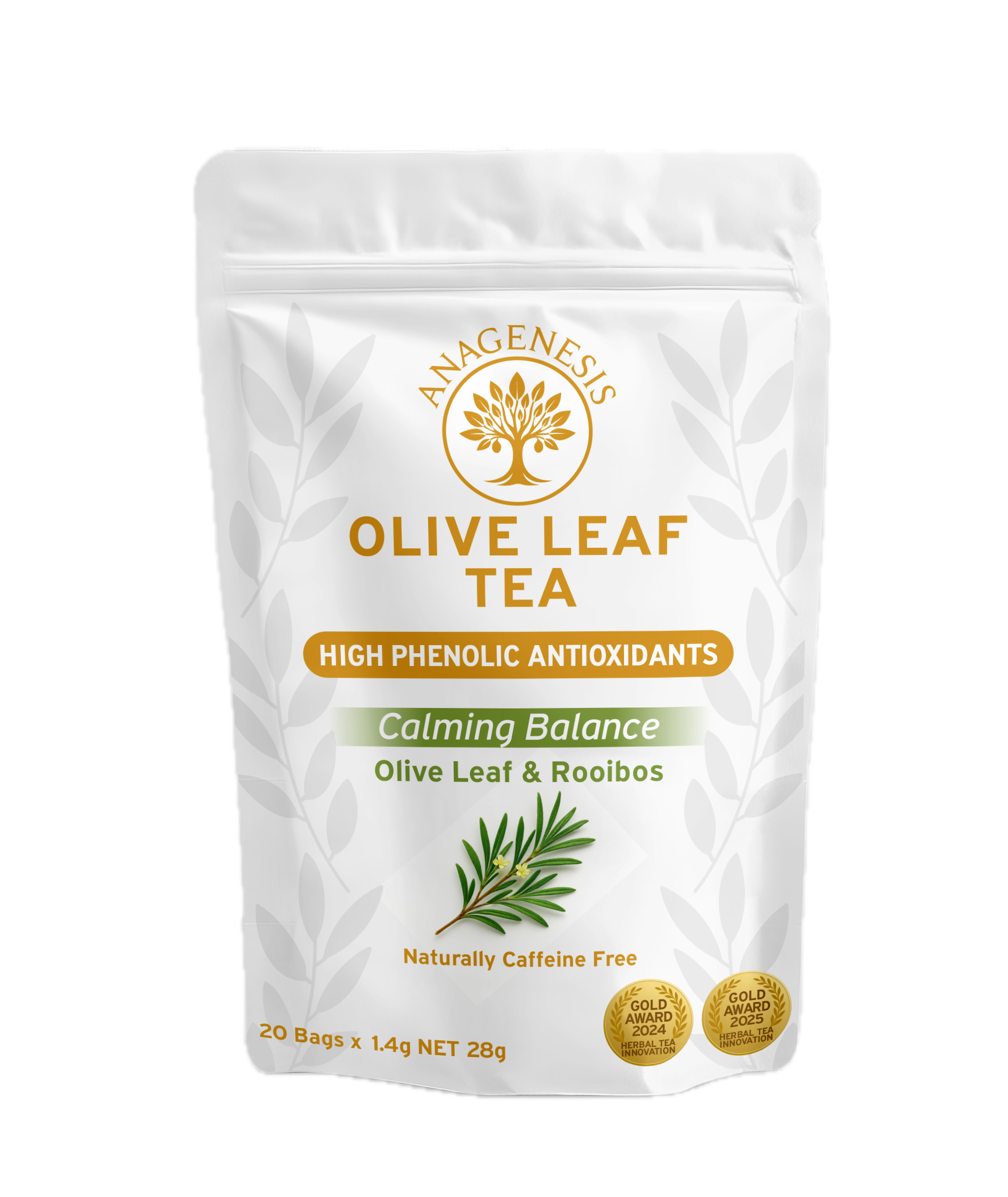 Anagenesis Olive Leaf Tea Rooibos Blend Bags 20 per Pouch