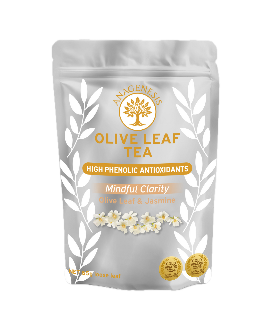 Anagenesis Olive Leaf  Jasmine Green Loose Leaf Tea Pouch 65g