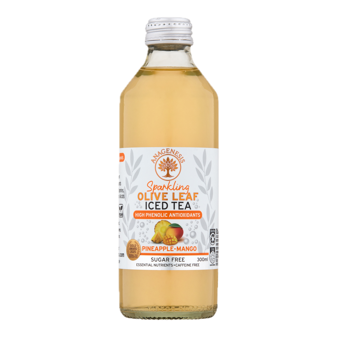 Anagenesis Olive Leaf Sparkling Iced Tea Pine Mango 12 Pack
