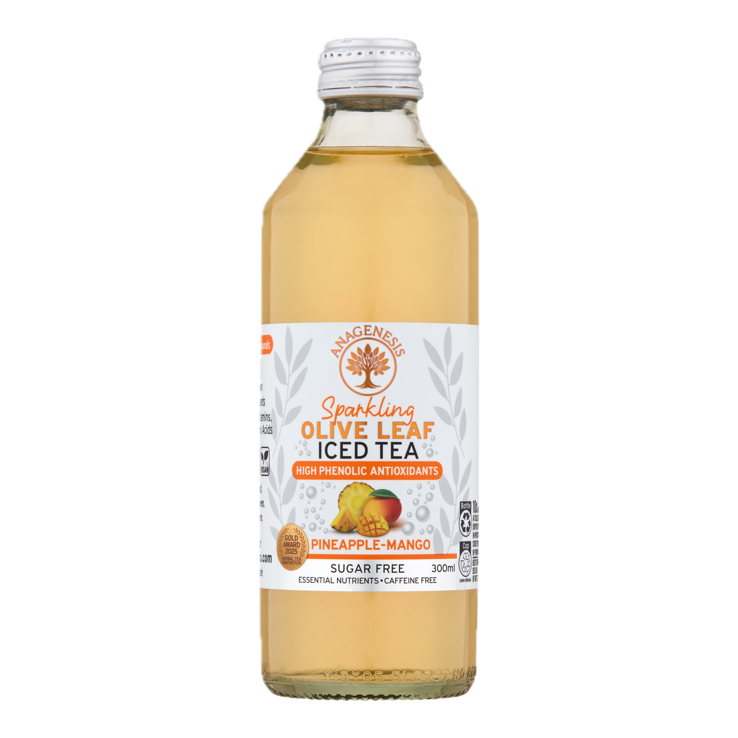 Anagenesis Olive Leaf Sparkling Iced Tea Pine Mango 12 Pack