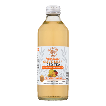 Anagenesis Olive Leaf Sparkling Iced Tea Pine Mango 12 Pack