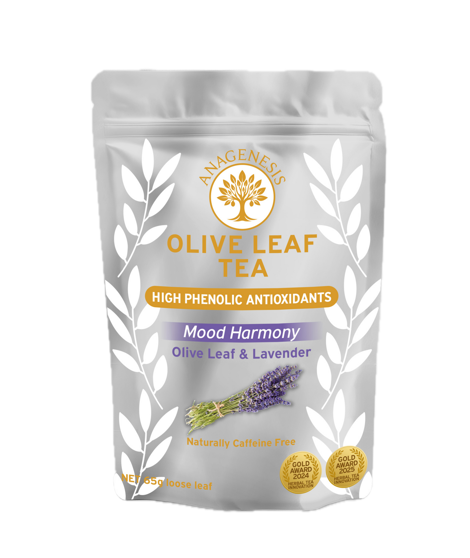 Anagenesis Olive Leaf Lavender Loose Leaf Tea Pouch 65g