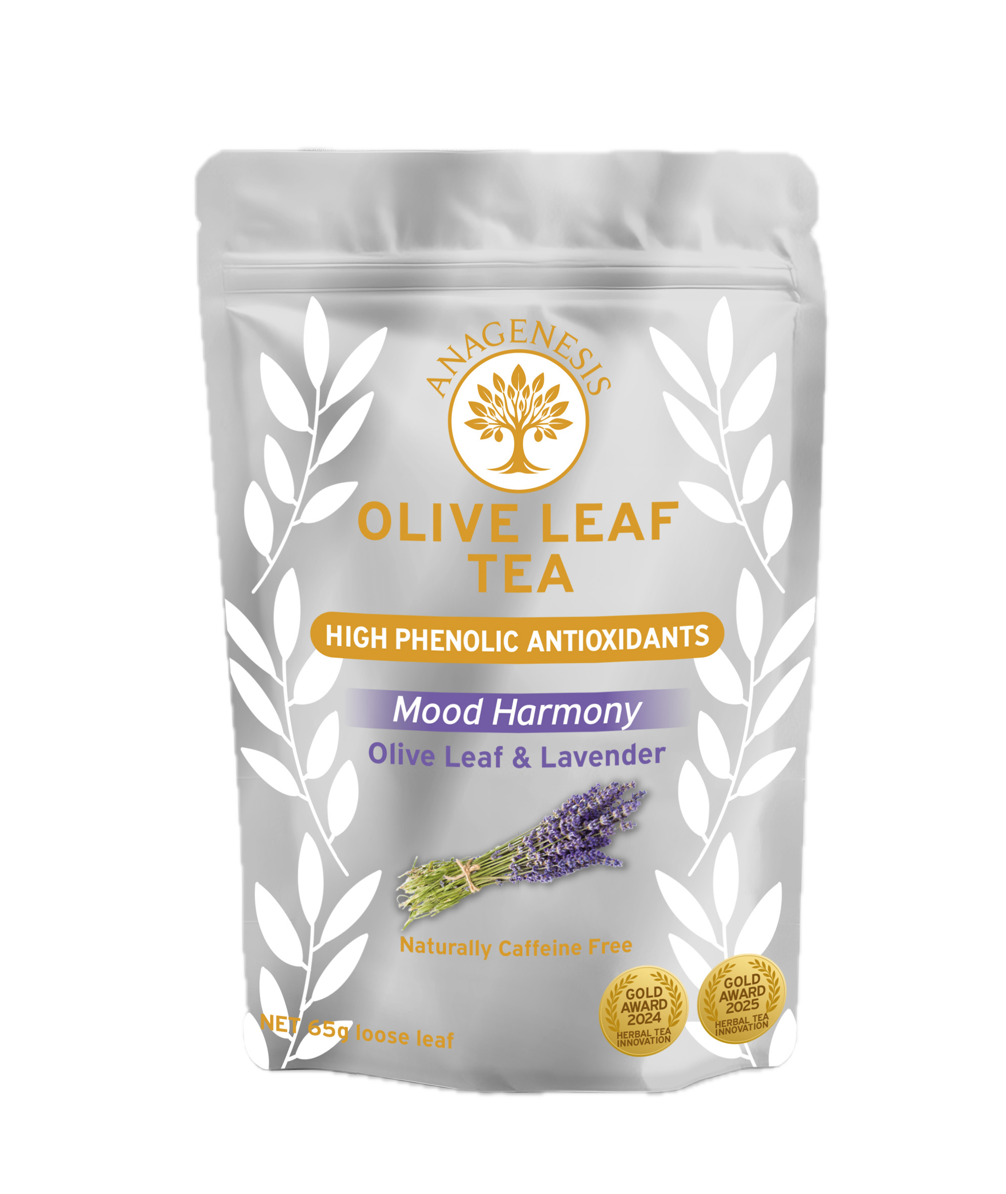 Anagenesis Olive Leaf Lavender Loose Leaf Tea Pouch 65g