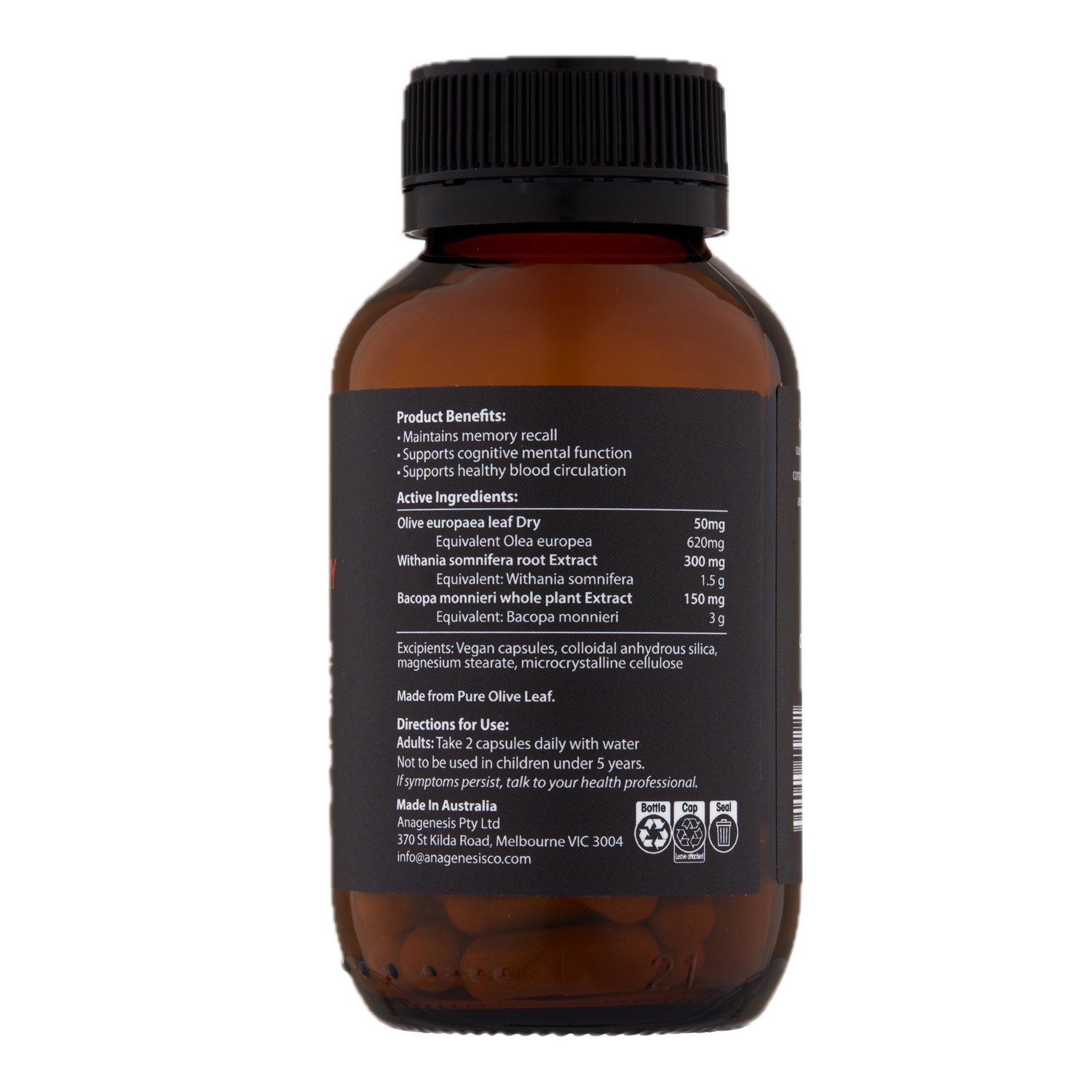 Anagenesis Olive Leaf + Cognitive + Memory 60 Capsules