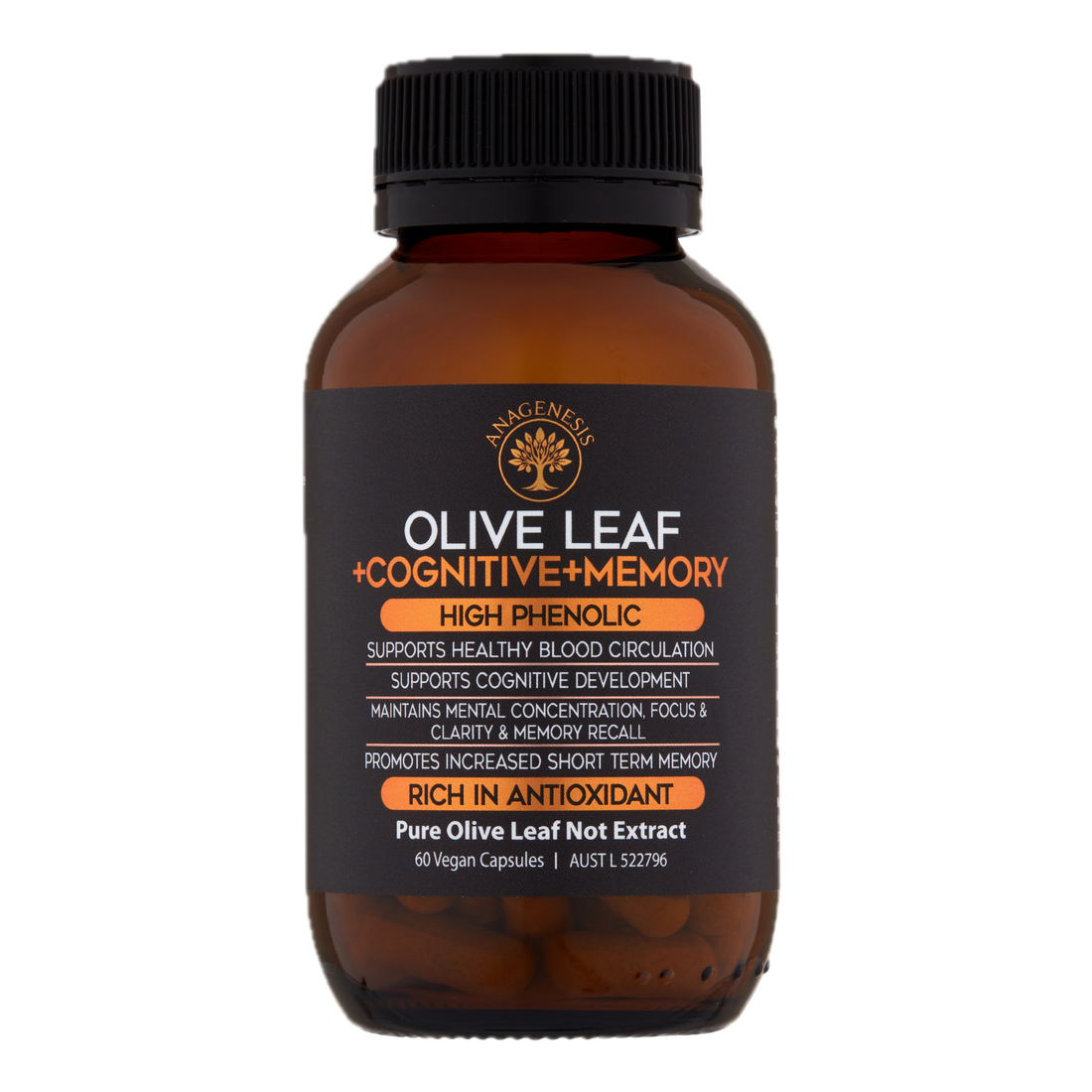 Anagenesis Olive Leaf + Cognitive + Memory. 60 capsules