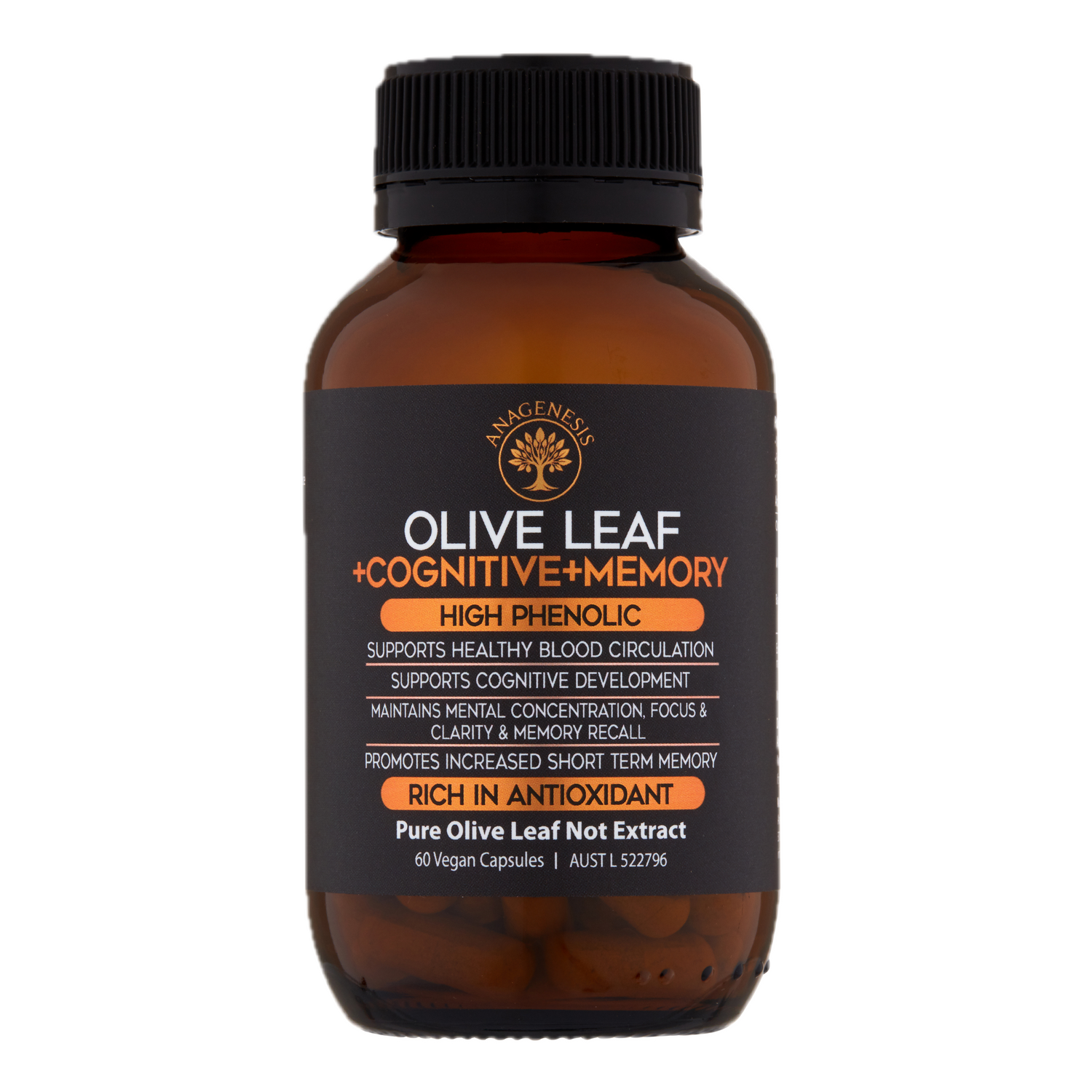 Anagenesis Olive Leaf + Cognitive + Memory. 60 capsules
