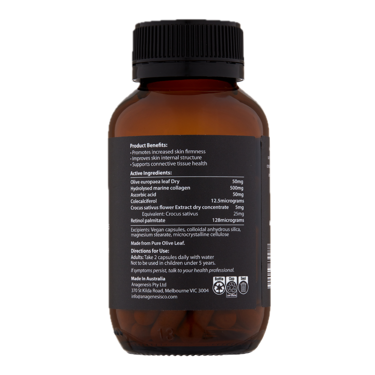 Anagenesis Olive Leaf + Marine Collagen. 60 capsules