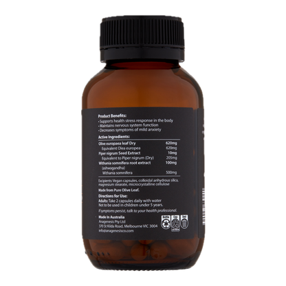 Anagenesis Olive Leaf Complex + Ashwagandha. 60 capsules