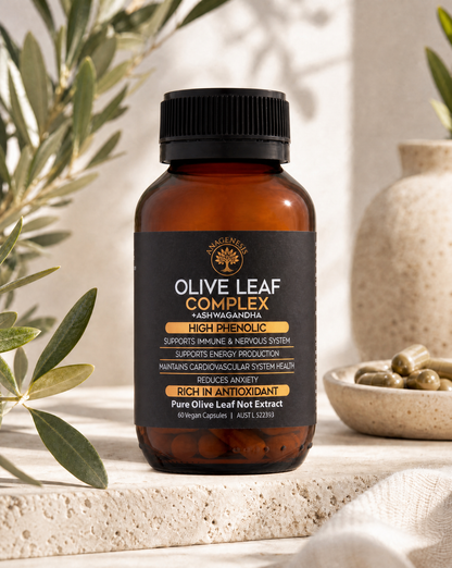 Anagenesis Olive Leaf Complex + Ashwagandha. 60 capsules