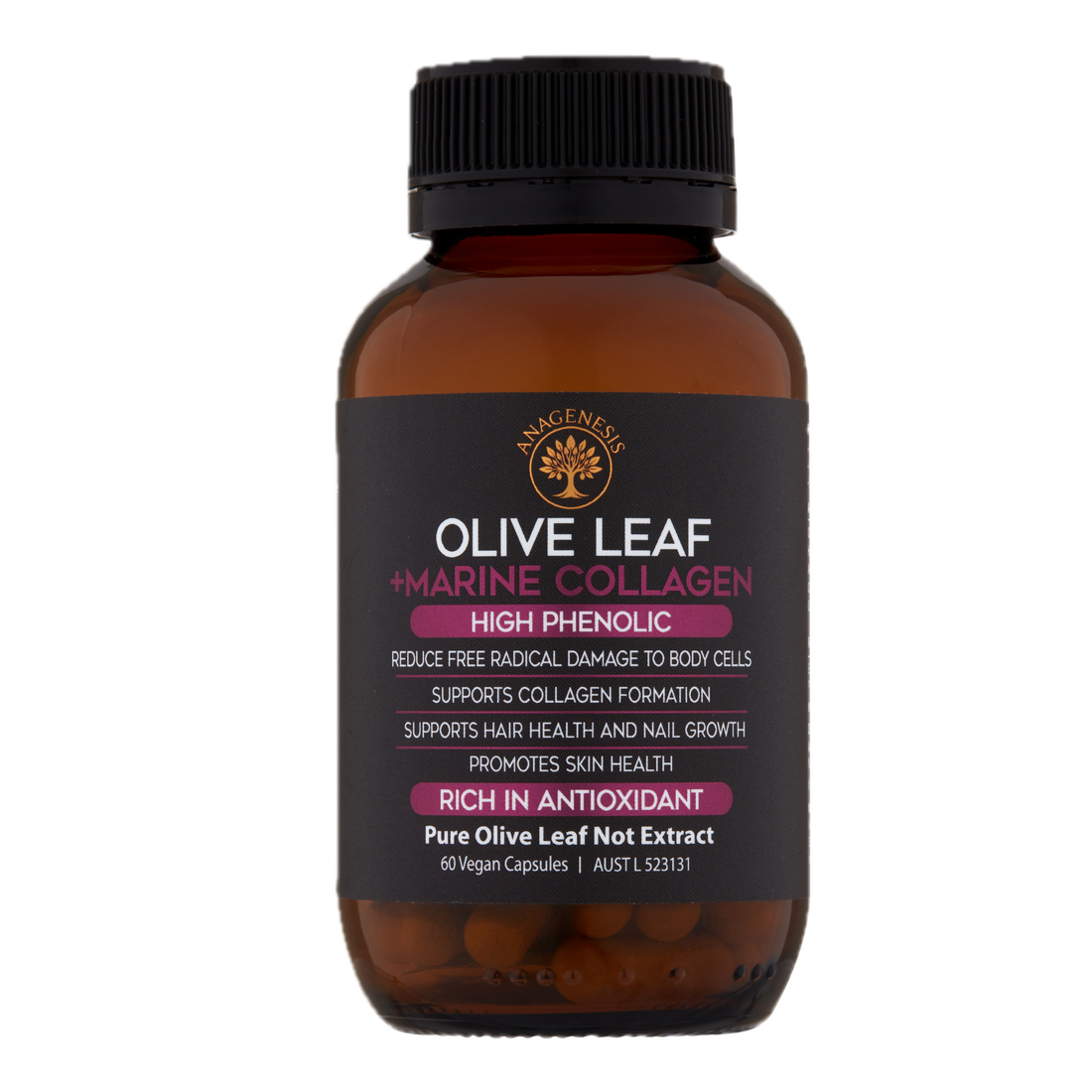 Anagenesis Olive Leaf + Marine Collagen. 60 capsules