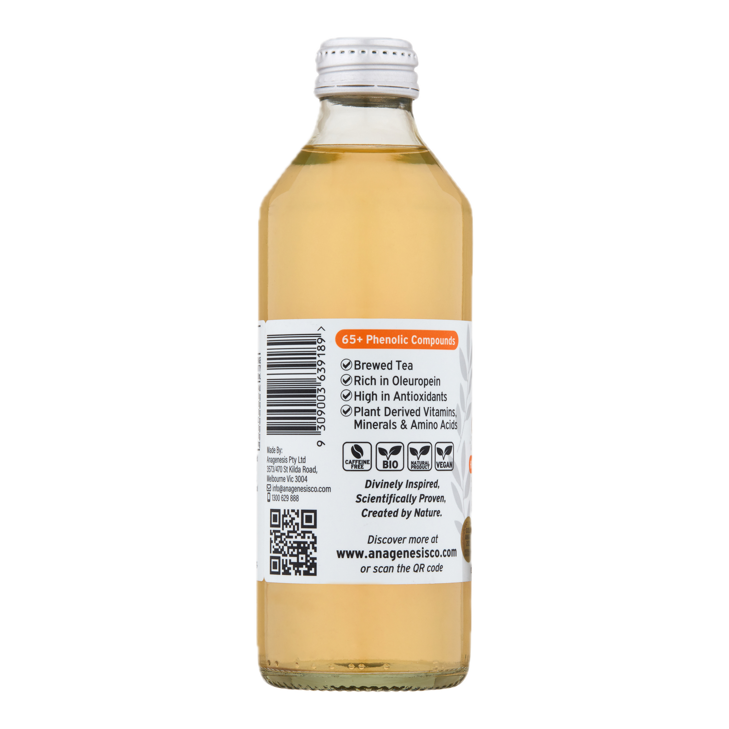 Anagenesis Olive Leaf Sparkling Iced Tea Pine Mango 12 Pack