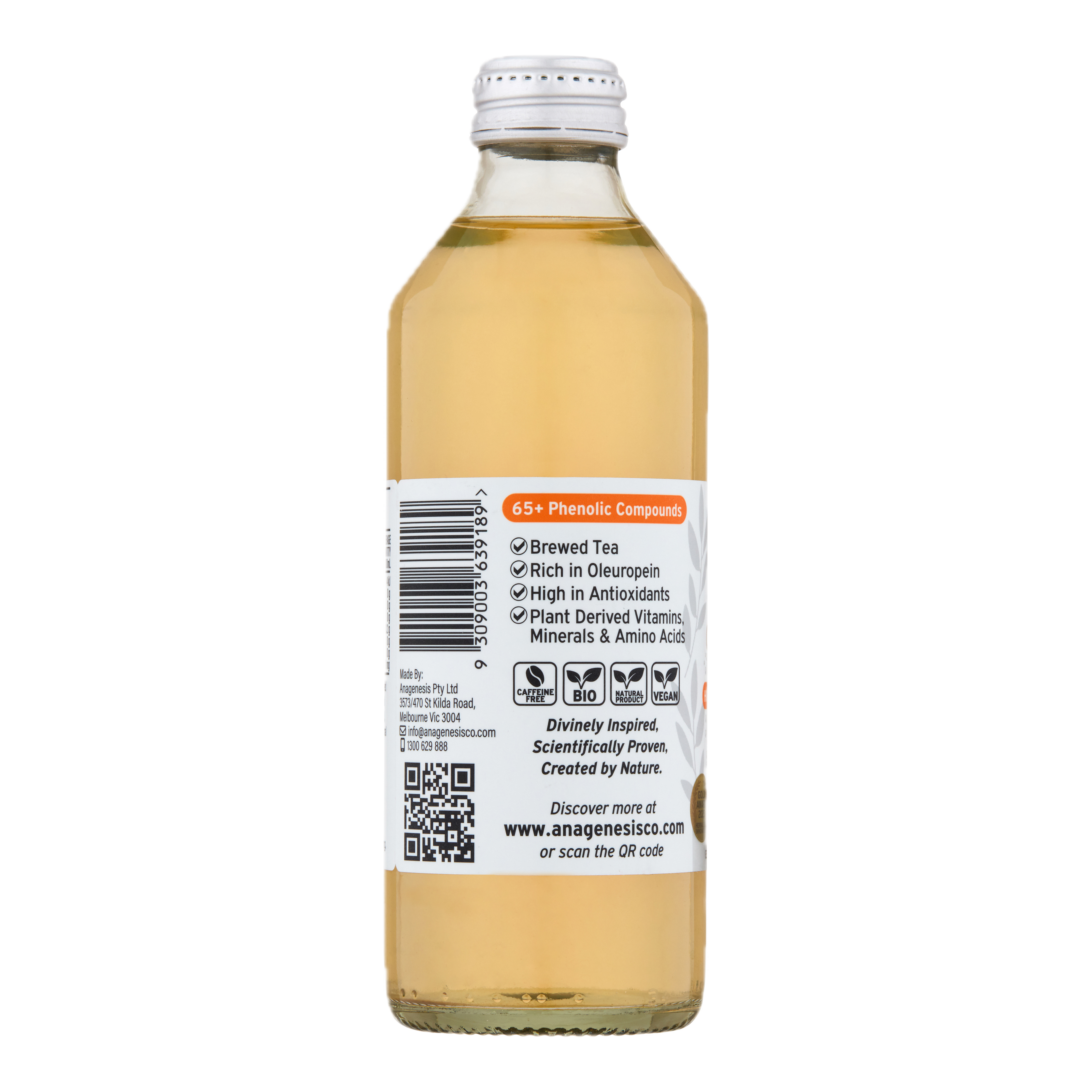 Anagenesis Olive Leaf Sparkling Iced Tea Pine Mango 12 Pack