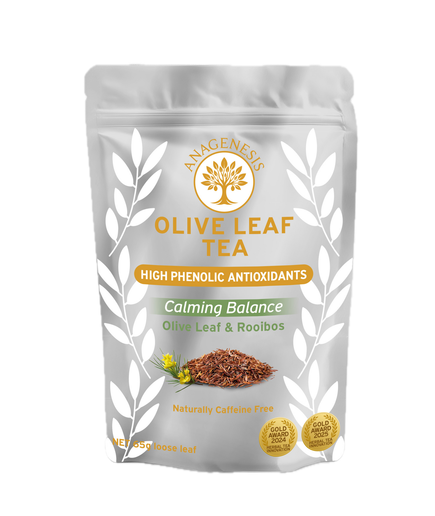 Anagenesis Olive Leaf Rooibos Loose Leaf Tea Pouch 65g