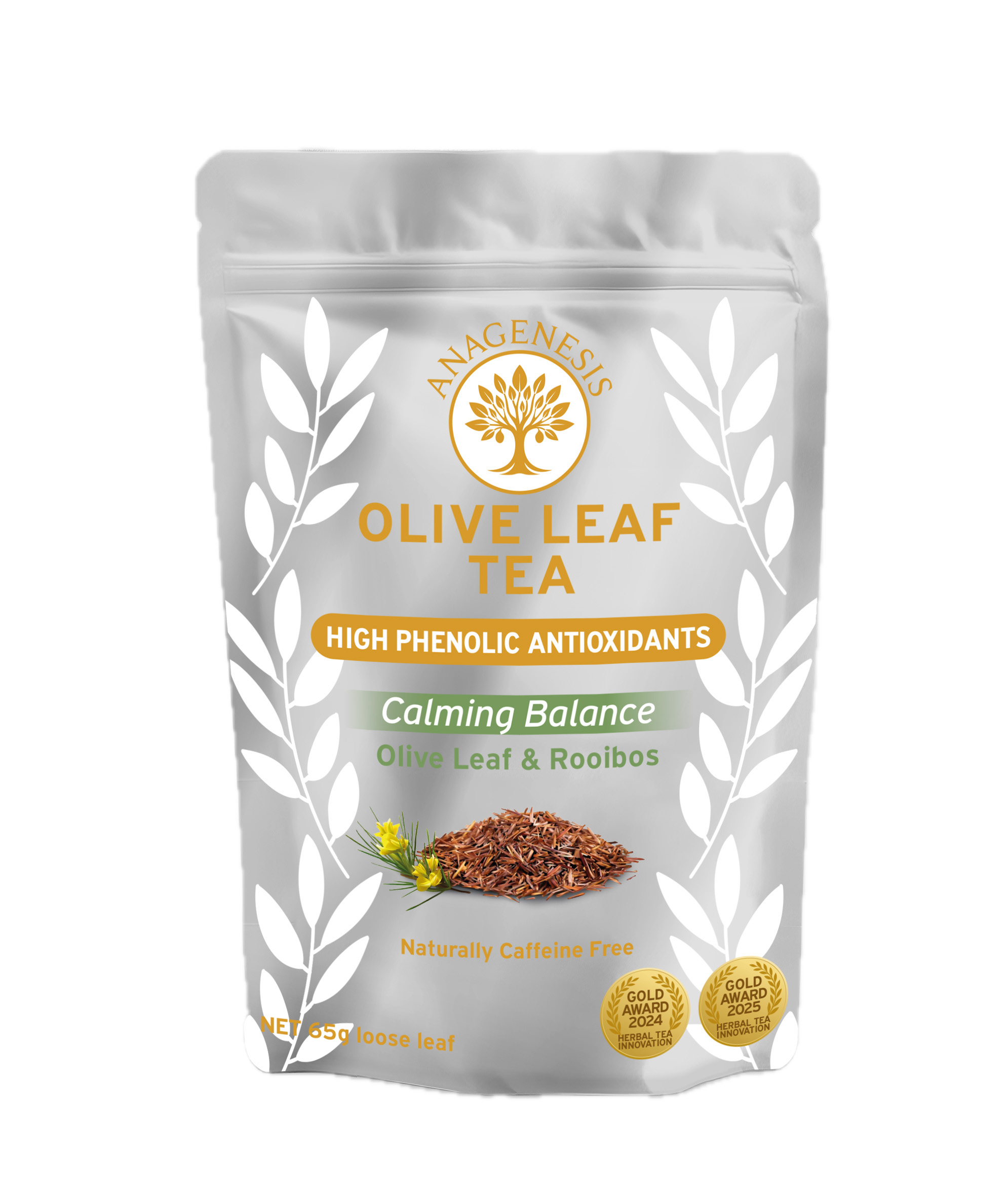 Anagenesis Olive Leaf Rooibos Loose Leaf Tea Pouch 65g