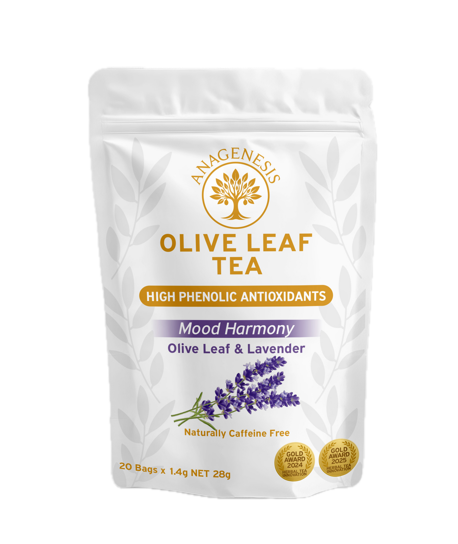 Anagenesis Olive Leaf Tea Lavender Blend Bags 20 per Pouch
