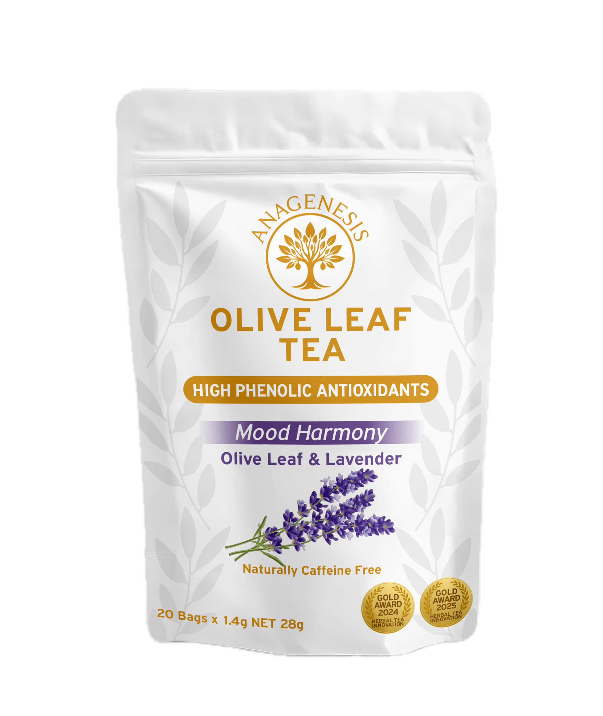 Anagenesis Olive Leaf Tea Lavender Blend Bags 20 per Pouch