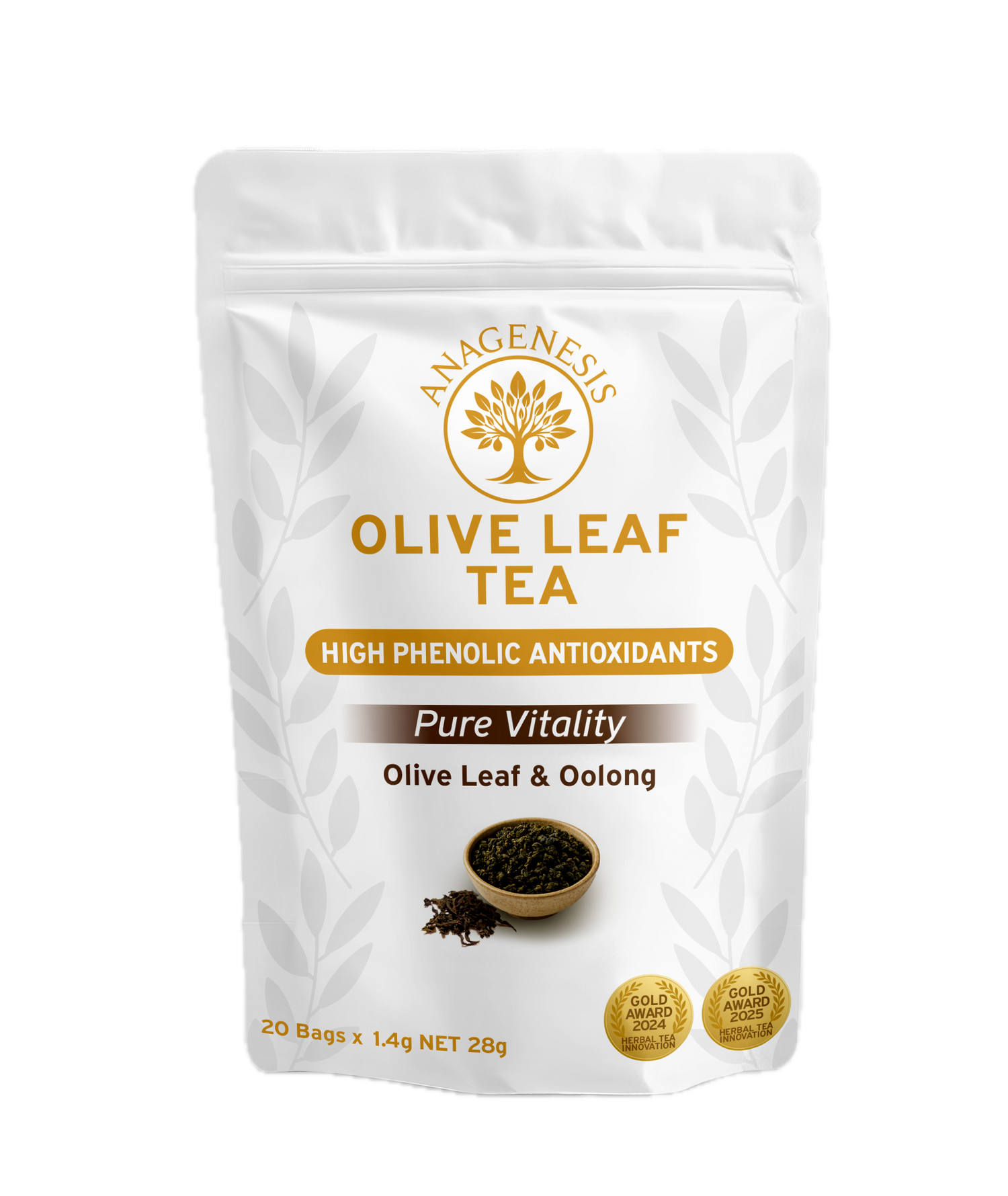 Anagenesis Olive Leaf Tea Oolong Blend Bags 20 per Pouch