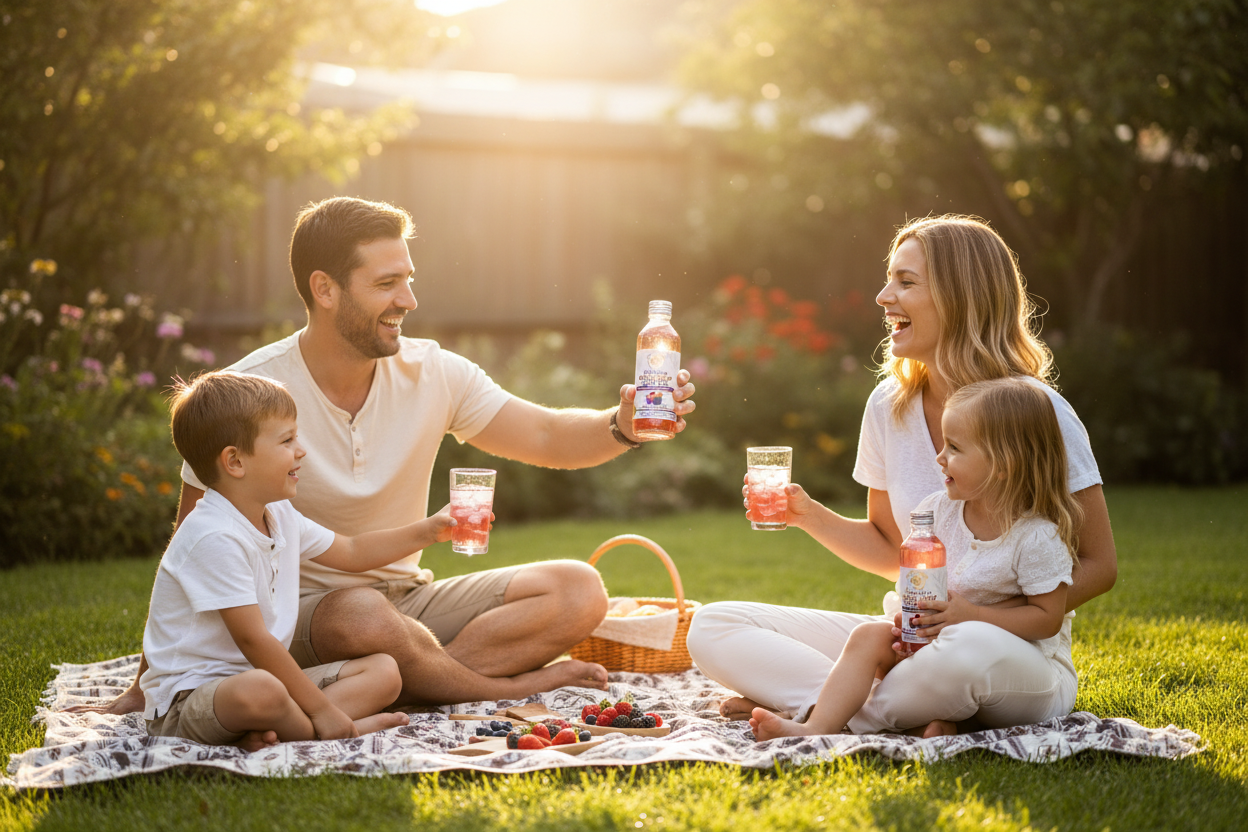 Family with Sparkling Berries